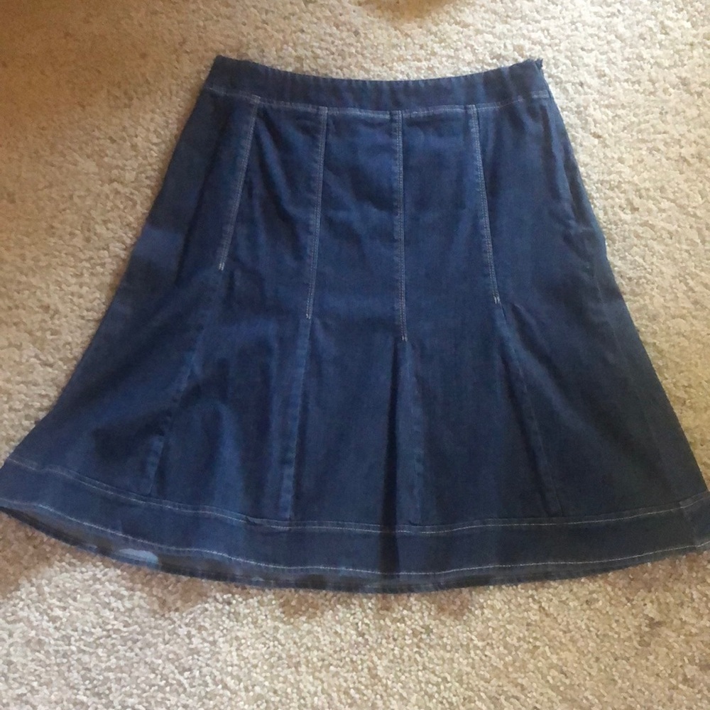 Slight fit and flare denim skirt